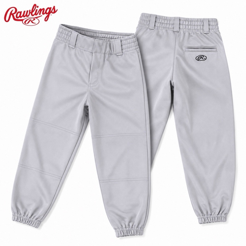 Rawlings Youth Baseball Pants Size Small Gray Elastic Waist Belt Loops BTB2000RW